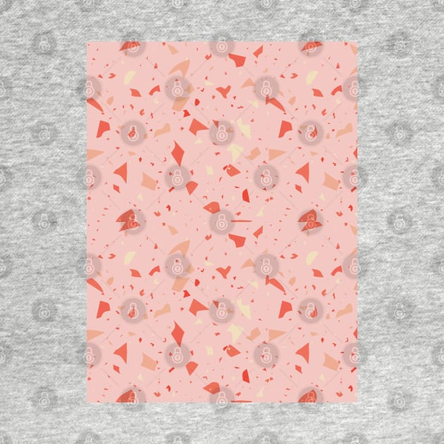 Terrazzo Pattern In Pink Coral by ArunikaPrints